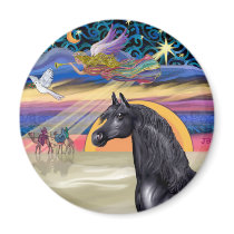 Xmas Star - Black Arabian Horse magnets by heartsonggallery Xmas Star - Black Arabian Horse magnets