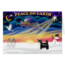 Xmas Sunrise - Puff Chinese Crested (BT) Card
