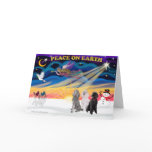 Xmas Sunrise - Three Standard Poodles cards