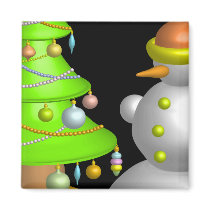 Xmas tree & snowman magnets by VioDeSign Xmas tree & snowman magnets