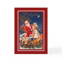 Xmas Vintage Card Merry Christmas Santa