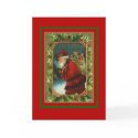 Xmas Vintage Card Merry Christmas Santa by Zazzle_Vintage Xmas Vintage Card Merry Christmas Santa