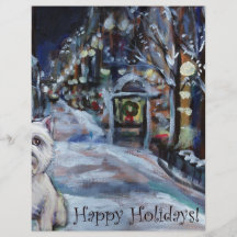 xmas westie happy holiday greeting flyers