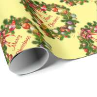 Xmas Wreath Wrapping Paper