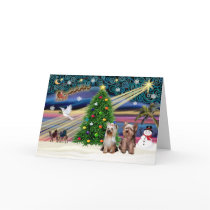 XmasMagic-Yorkshire Terriers (two) cards by ChristmasMagicDogs XmasMagic-Yorkshire Terriers (two) cards