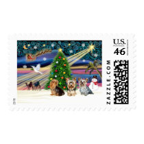 XmasMagig Yorkie Trio Postage Stamp