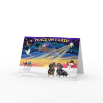 XmasSunrise-2 black Dachshunds cards