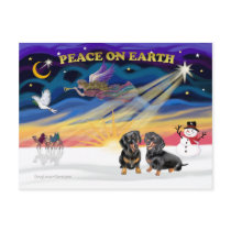 XmasSunrise-2 black Dachshunds postcards