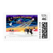 XmasSunrise-2 Tri Cavaliers postage by ChristmasSunriseDogs XmasSunrise-2 Tri Cavaliers postage