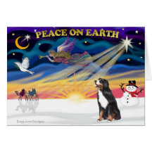 XmasSunrise-Bernese Mountain Dog 3 Cards
