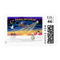 XmasSunrise-Cream Poodle postage by dogartchristmasgifts XmasSunrise-Cream Poodle postage