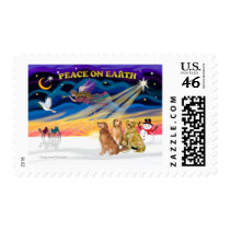 XmasSunrise-Three Golden Retrievers Stamps