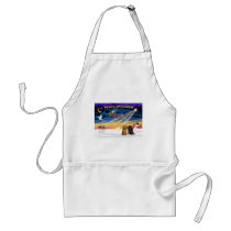 XmasSunrise-Two Dachshunds-LH aprons by dogartchristmasgifts XmasSunrise-Two Dachshunds-LH aprons