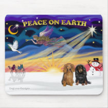 XmasSunrise-Two Dachshunds-LH mousepads