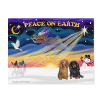 XmasSunrise-Two Dachshunds-LH postcards