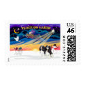 XmasSunrise-Two Tri Cavaliers postage