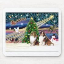 XmsMagic-Sheltie-SablePair mousepads by ChristmasMagicDogs XmsMagic-Sheltie-SablePair mousepads