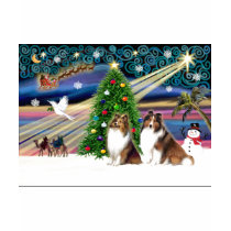 XmsMagic-Sheltie-SablePair t-shirts by ChristmasMagicDogs XmsMagic-Sheltie-SablePair t-shirts