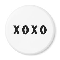 XO Hugs and Kisses Black magnets