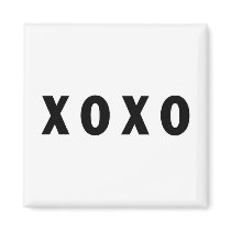XO Hugs and Kisses Black magnets