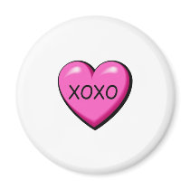 XO Pink Heart magnets