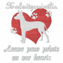 Xoloitzcuintlis Leave Paw Prints Embroidered Shirt
