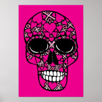 XOXO Forever - Skull Poster on Pink posters