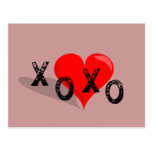 XOXO Heart Hugs and Kisses Post Cards