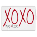 XOXO hugs & kisses cards