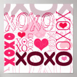 XOXO Hugs & Kisses Valentine's Love Poster posters