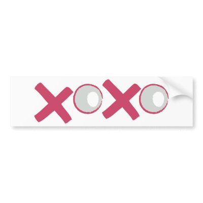 xoxo, love you! bumper stickers by apericots. Say I love you with an XOXO