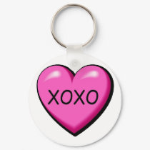 XOXO Pink Heart keychains
