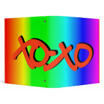 XOXO rainbow Binder