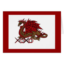 XOXO red and brown dragon cards by marcya7 XOXO red and brown dragon cards