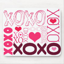 XOXO Valentine Kisses & Hugs Mousepad