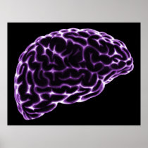 XRAY BRAIN SIDE VIEW PURPLE POSTERS