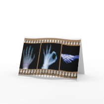XRAY SIGN LANGUAGE FILM - HAND OK HANDSHAKE GREETING CARDS