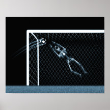 XRAY SKELETON SOCCER GOALIE BLUE PRINT