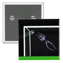 XRAY SKELETON SOCCER GOALIE ORIGINAL PINS