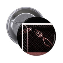 XRAY SKELETON SOCCER GOALIE RED BUTTON