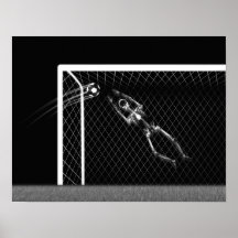 XRAY SKELETON SOCCER GOALIE WHITE BLACK PRINT