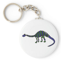 XX- Abstract Art Brontosaurus Dinosaur Keychain