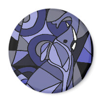 XX- Abstract Art Elephant Magnets