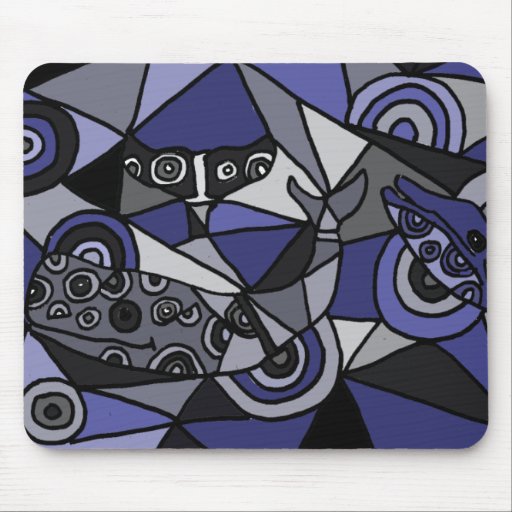 XX- Abstract Art Whales Mouse Pad