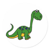 XX- Adorable Cute Dinosaur Cartoon Round Stickers
