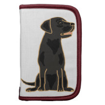 XX- Artistic Black Labrador Cartoon Folio Planners