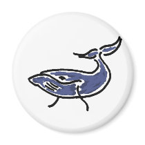 XX- Artistic Blue Whale Refrigerator Magnet