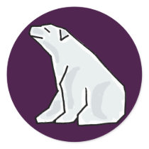 XX- Artistic Polar Bear Round Sticker