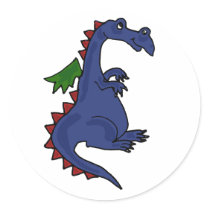 XX- Awesome Blue Dragon Round Stickers