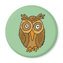 XX- Awesome Owl Cartoon Fridge Magnet